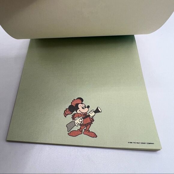 Vintage 1986 Disney Mickey Mouse Davy Crockett Notepad & Flower Market Postcard - Picture 11 of 12